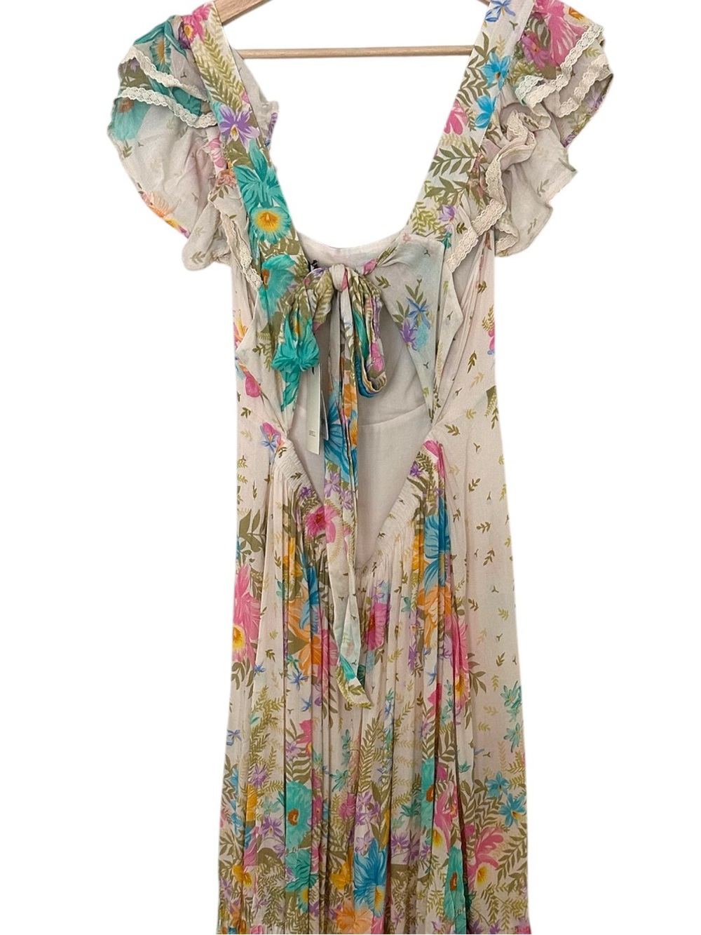 New SPELL Lei Lei Frill Gown - Cream Floral sz XL - Picture 9 of 15